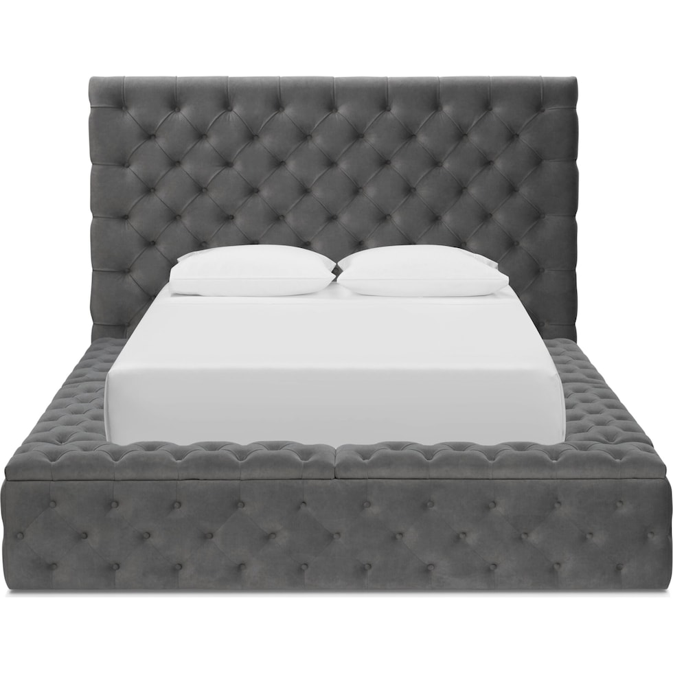 metropolis gray queen storage bed   