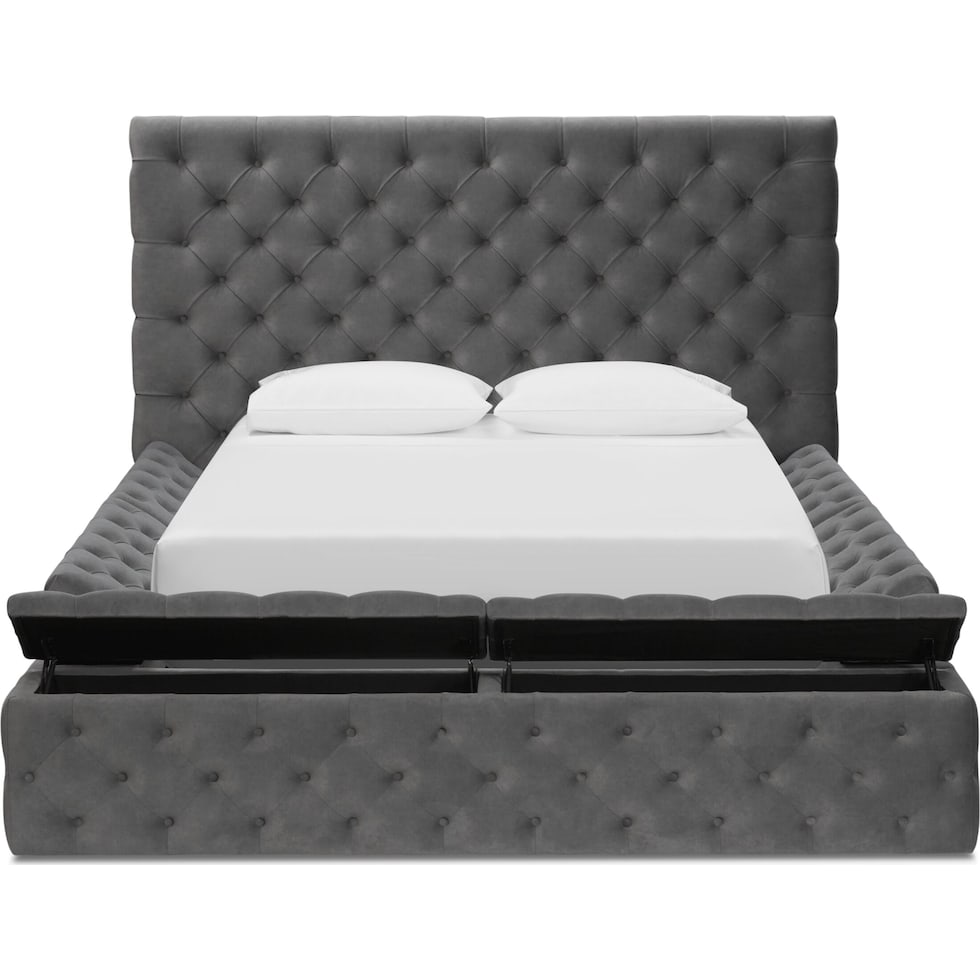 metropolis gray queen storage bed   