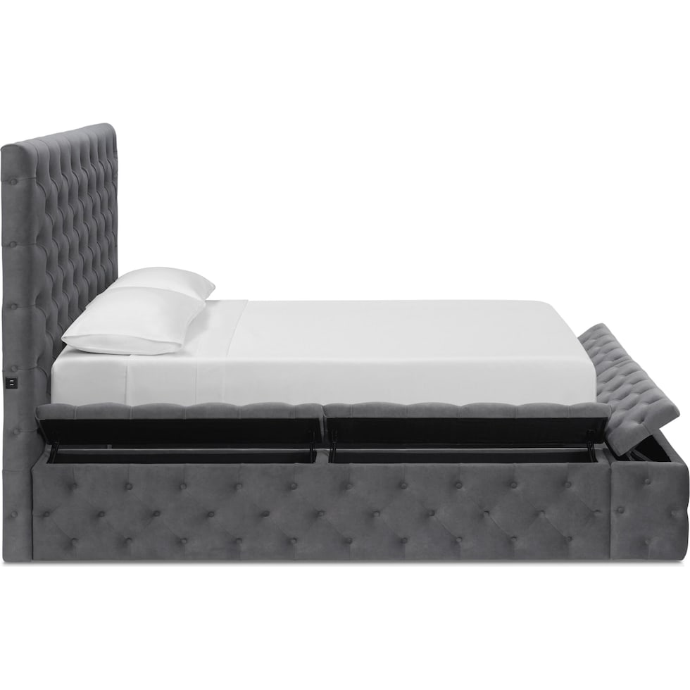 metropolis gray queen storage bed   