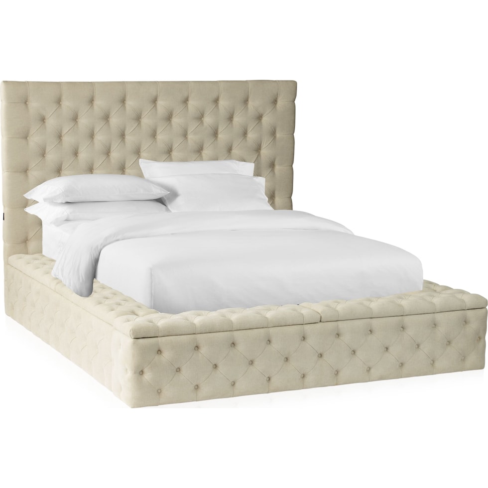 metropolis light brown king storage bed   