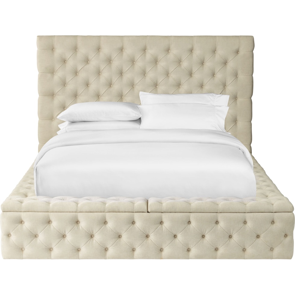 metropolis light brown king storage bed   
