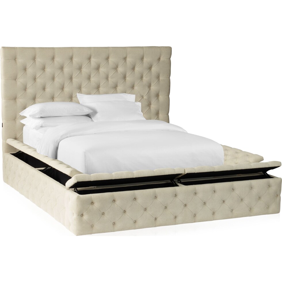 metropolis light brown king storage bed   