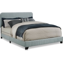 mia blue king upholstered bed   