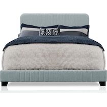 mia blue king upholstered bed   