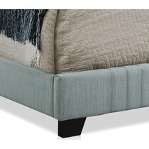 mia blue king upholstered bed   