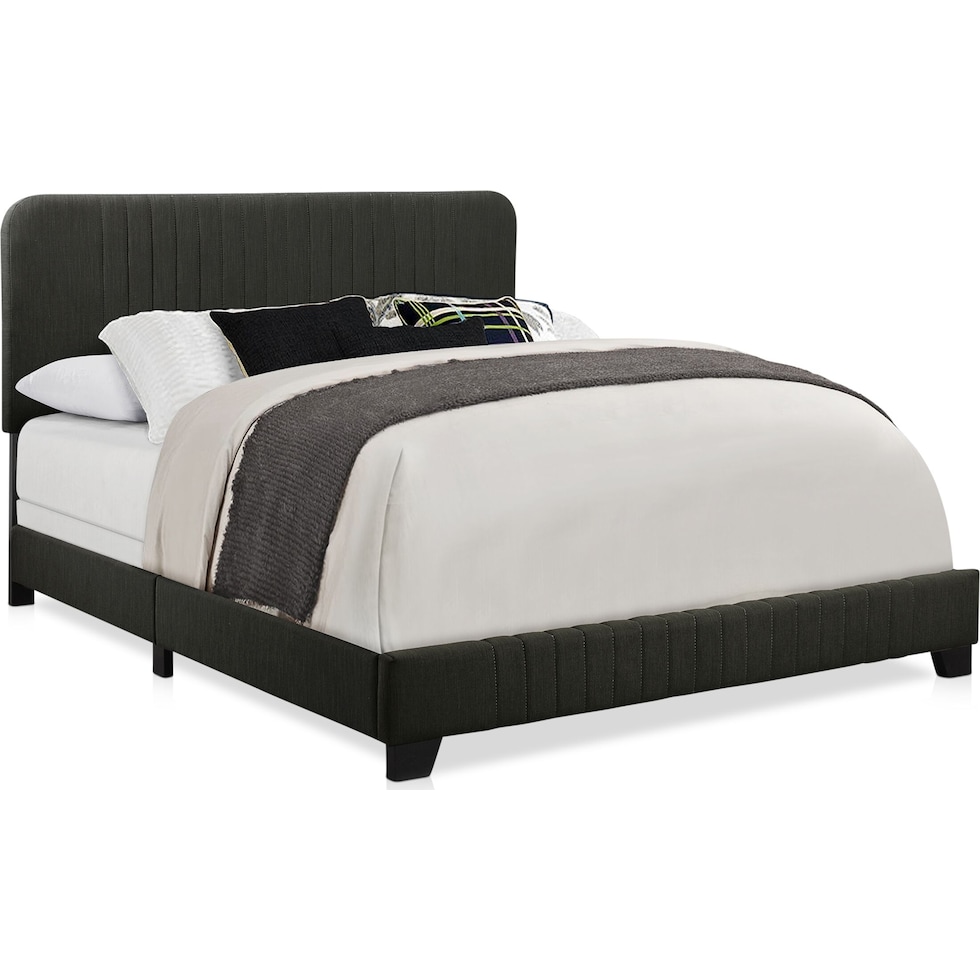 mia gray queen bed   