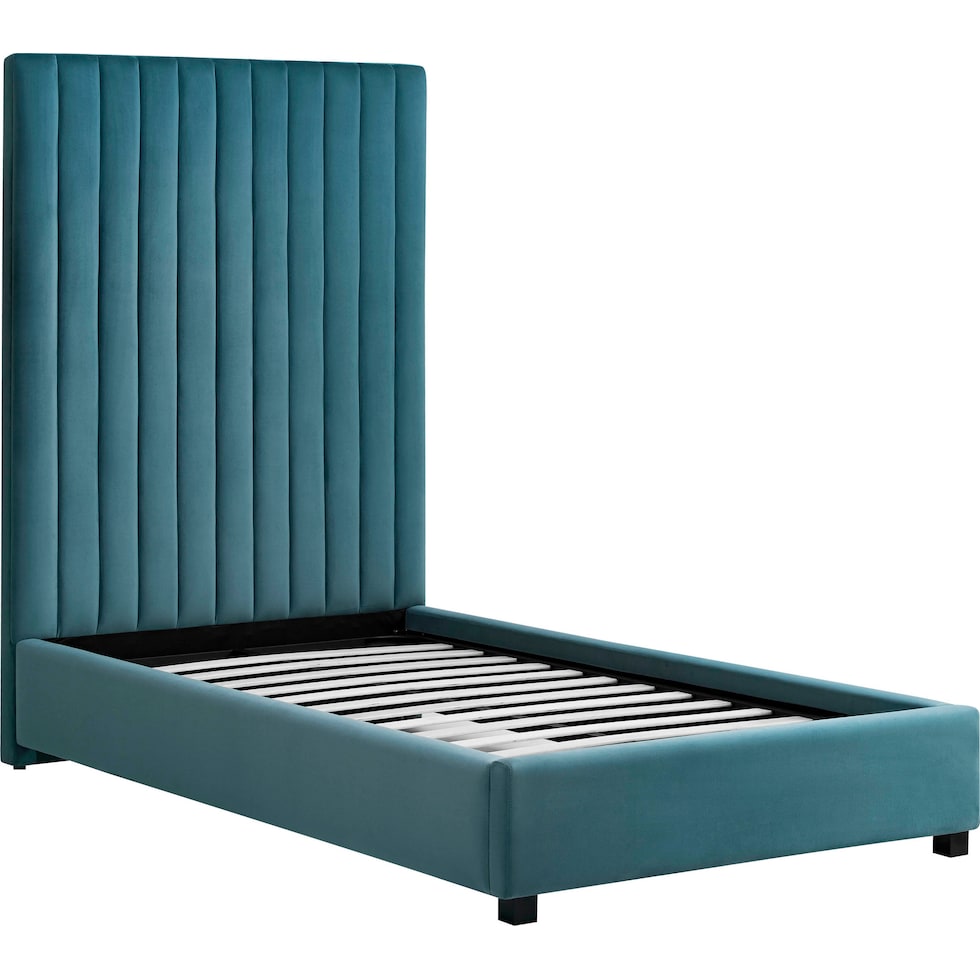 michel blue twin bed   