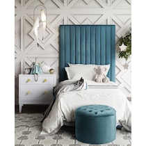 michel blue twin bed   