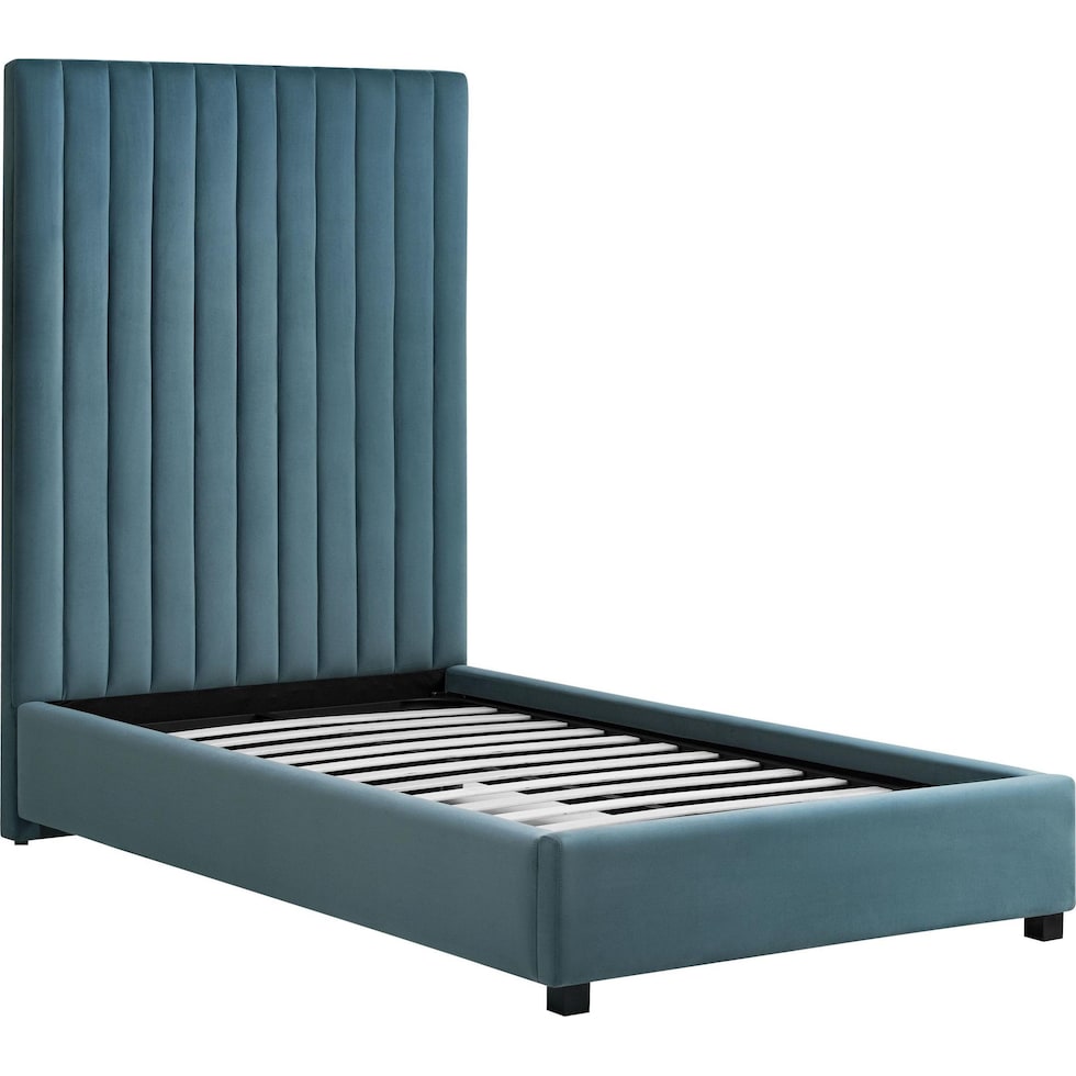 michel blue twin bed   