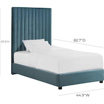 michel blue twin bed   
