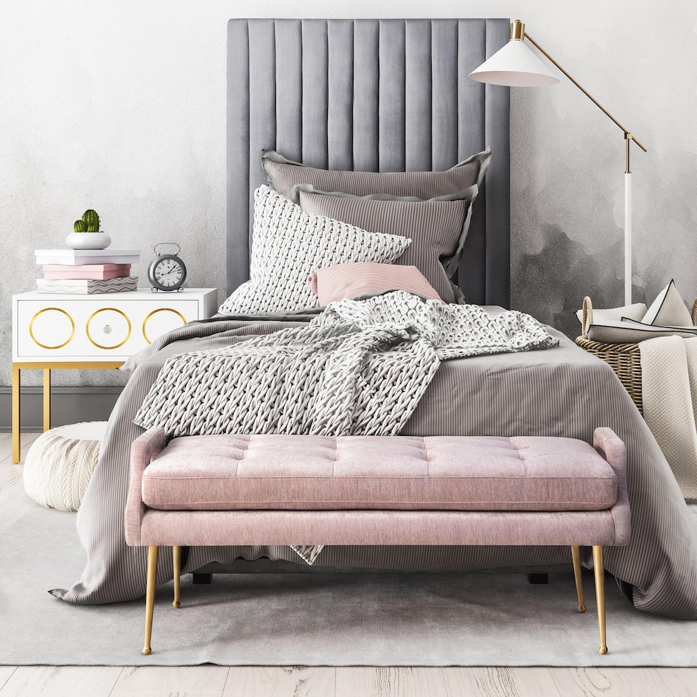 michel gray twin bed   