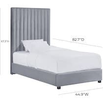 michel gray twin bed   