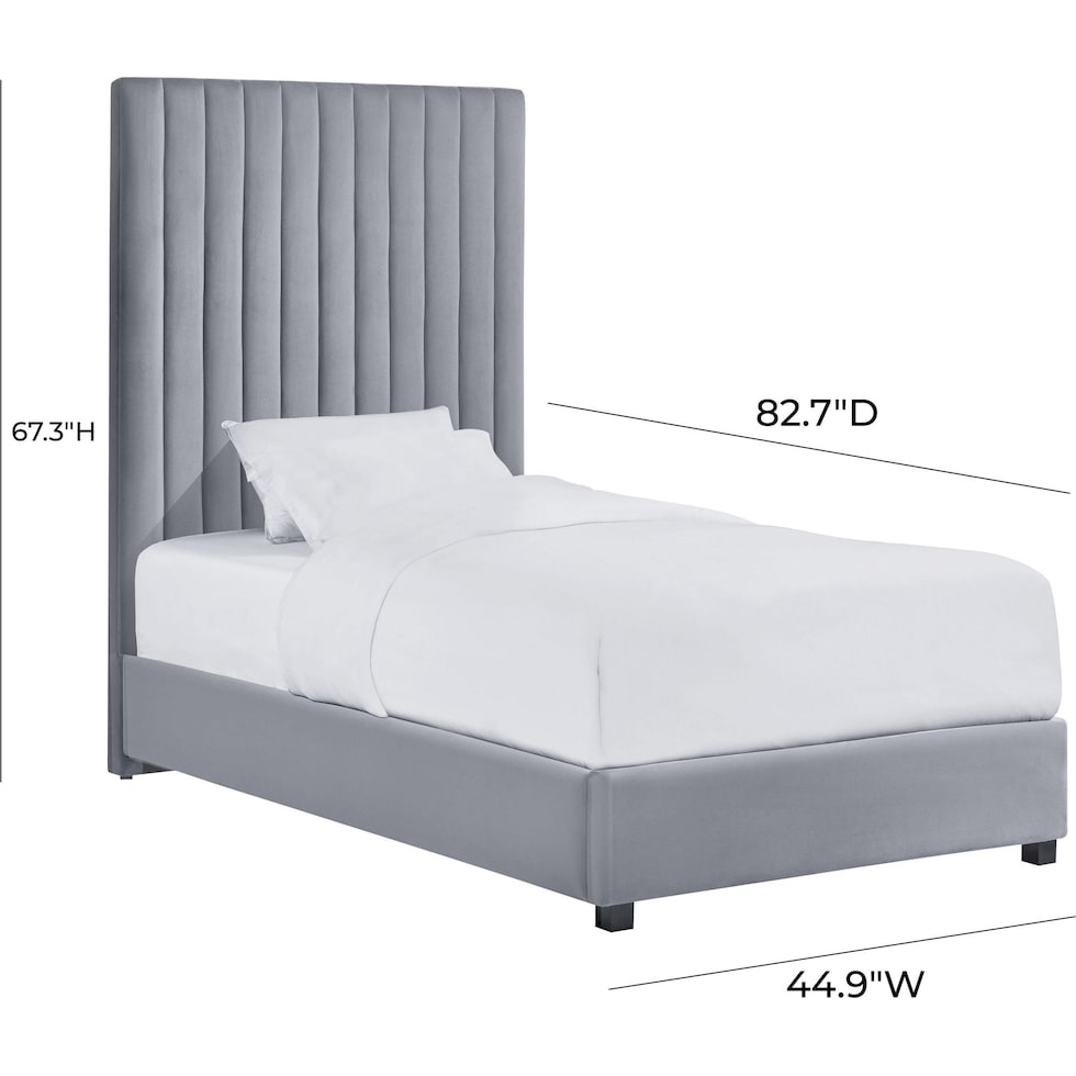 michel gray twin bed   