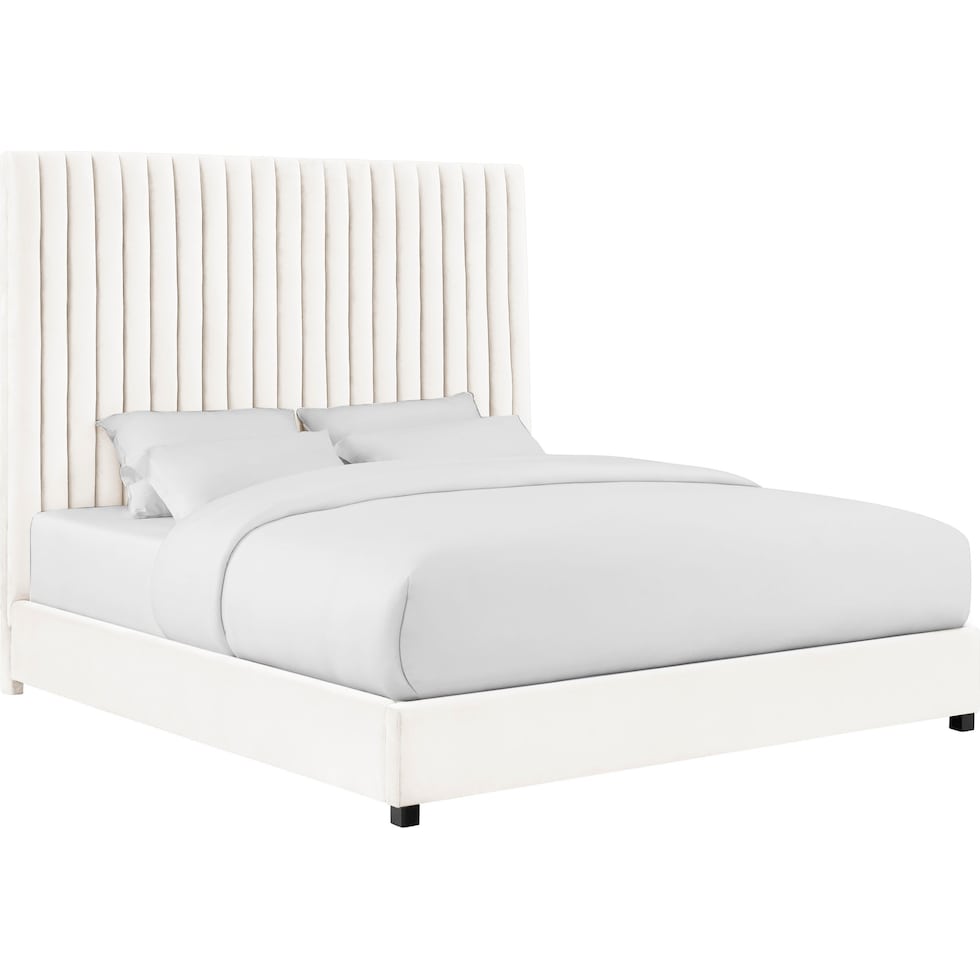 michel white king bed   