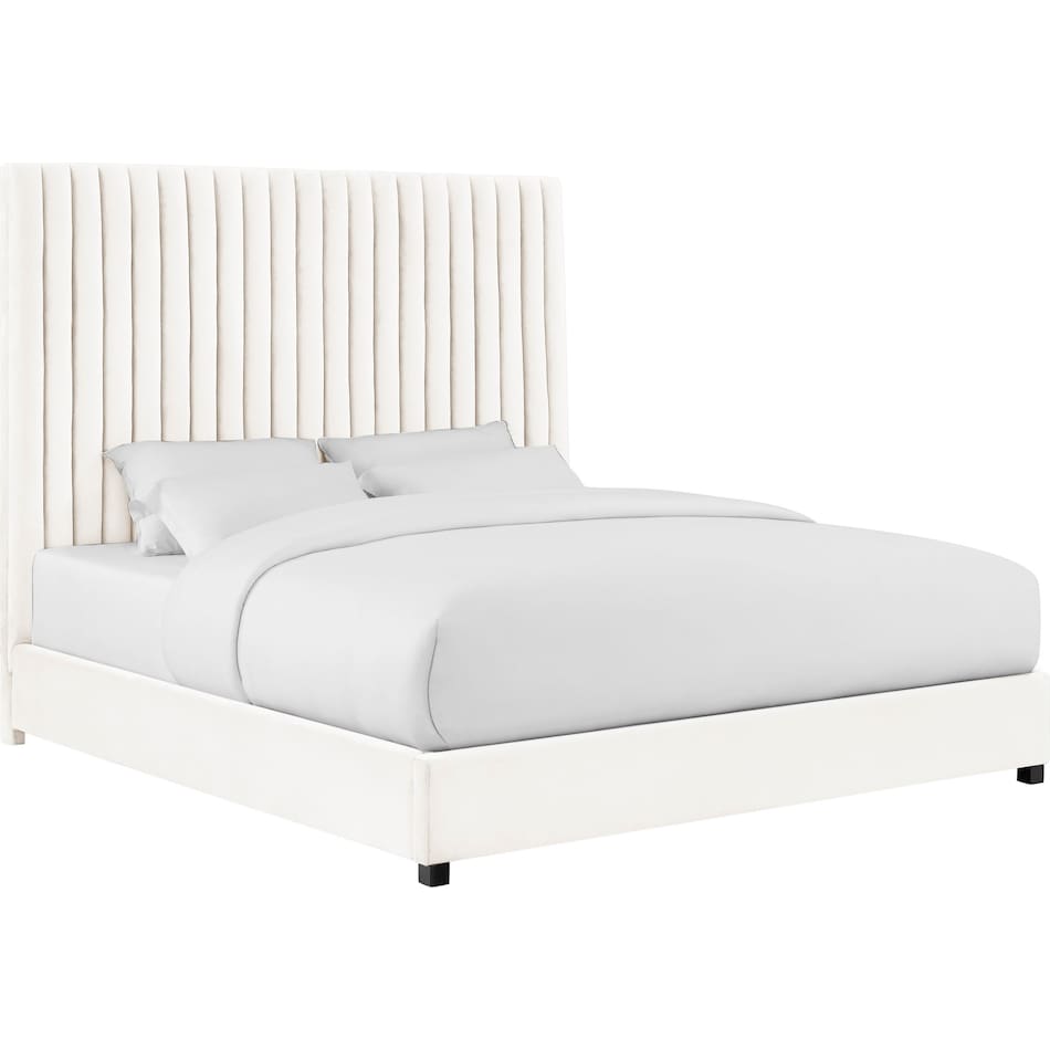 michel white king upholstered bed   