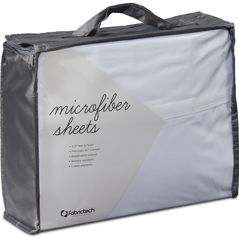 microfiber white twin sheet set   