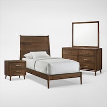 midtown bedroom light brown  pc twin bedroom   