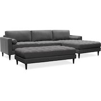 midtowne gray  pc sectional and ottoman   