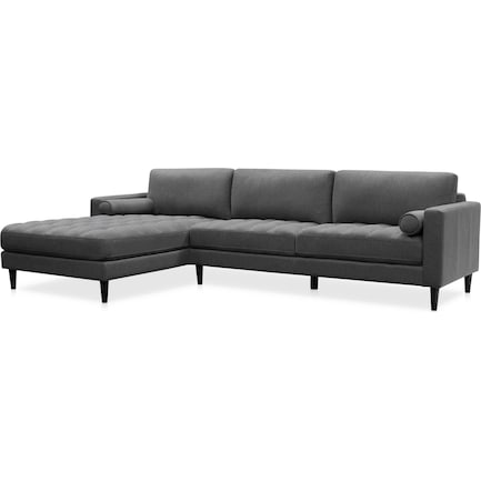 Midtowne 2-Piece Sectional with Left-Facing Chaise - Charcoal