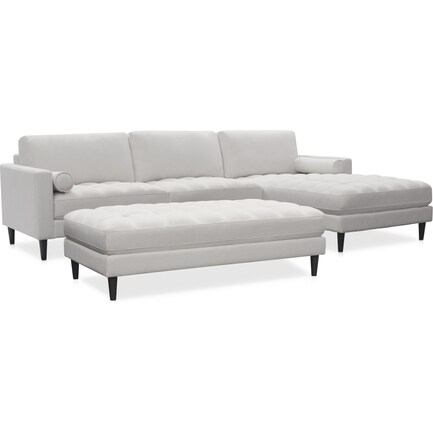 Midtowne 2-Piece Sectional with Right-Facing Chaise and Ottoman - Sand