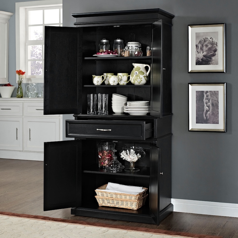 midway black kitchen pantry   