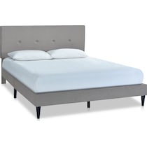 mikah gray queen upholstered bed   