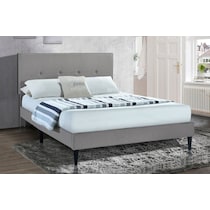mikah gray queen upholstered bed   