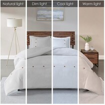 mikah white full queen bedding set   