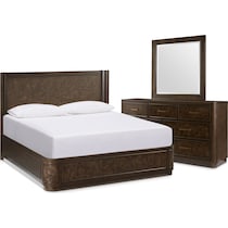 milan bedroom dark brown  pc king bedroom   