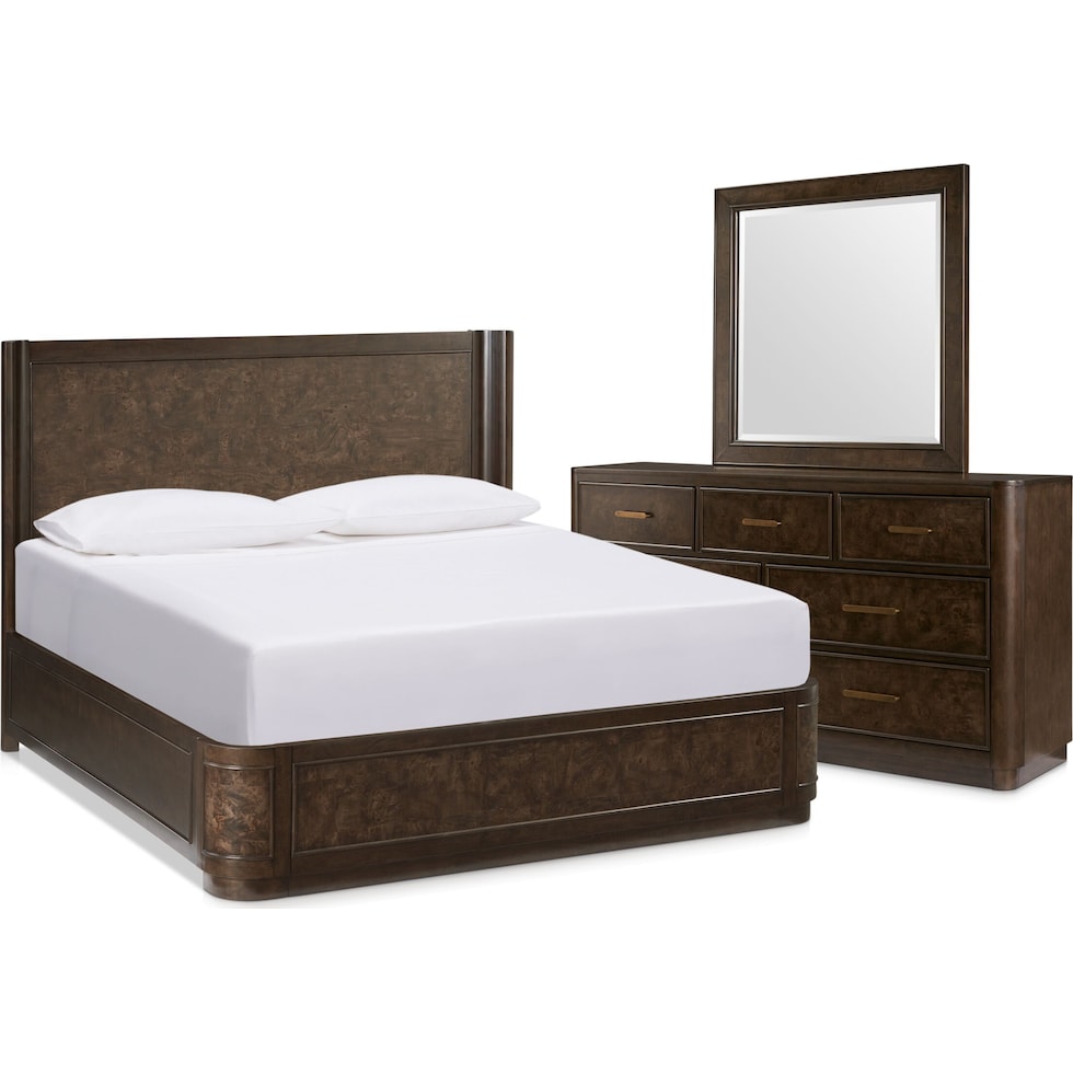 milan bedroom dark brown  pc king bedroom   