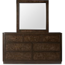 milan bedroom dark brown dresser and mirror   