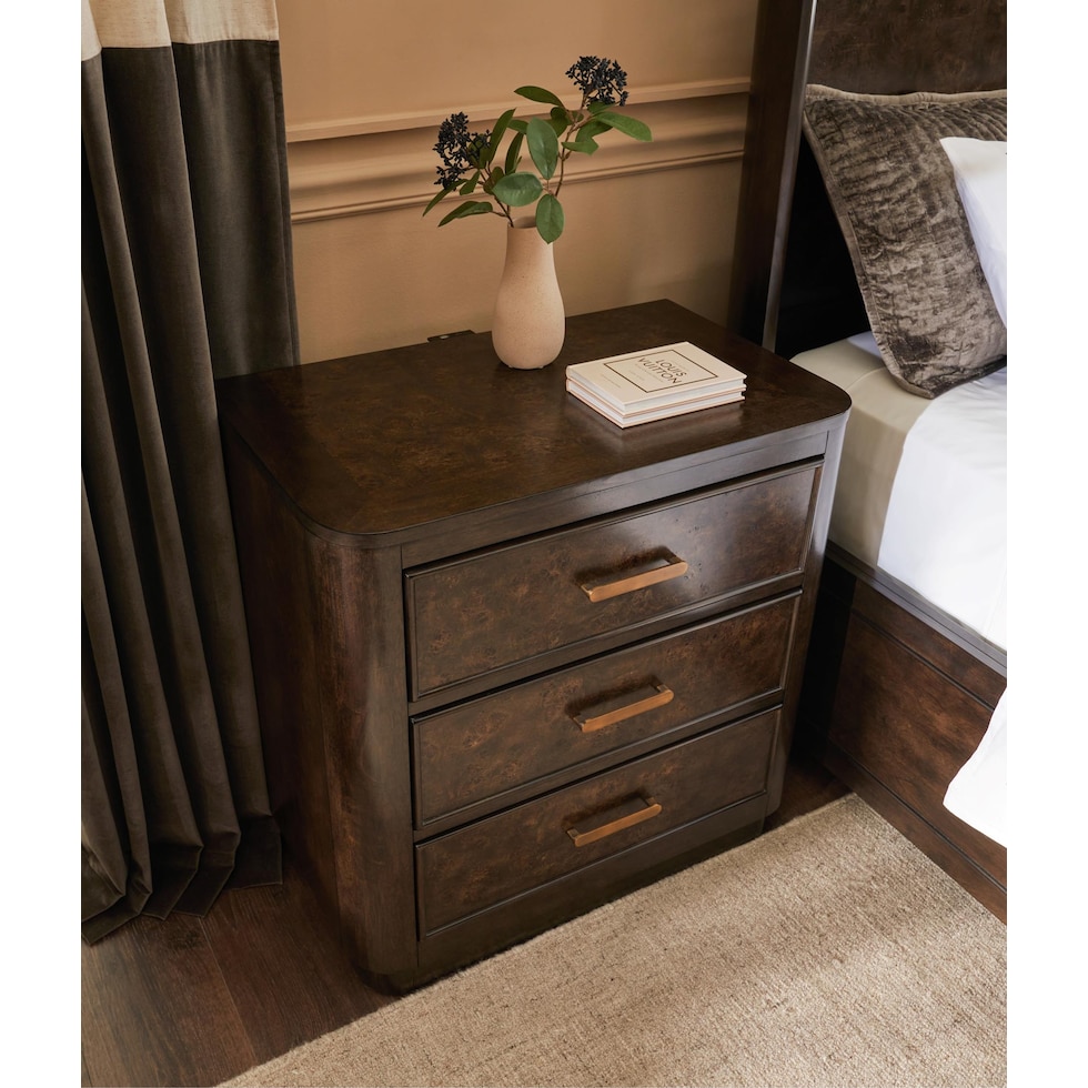 milan bedroom dark brown nightstand   