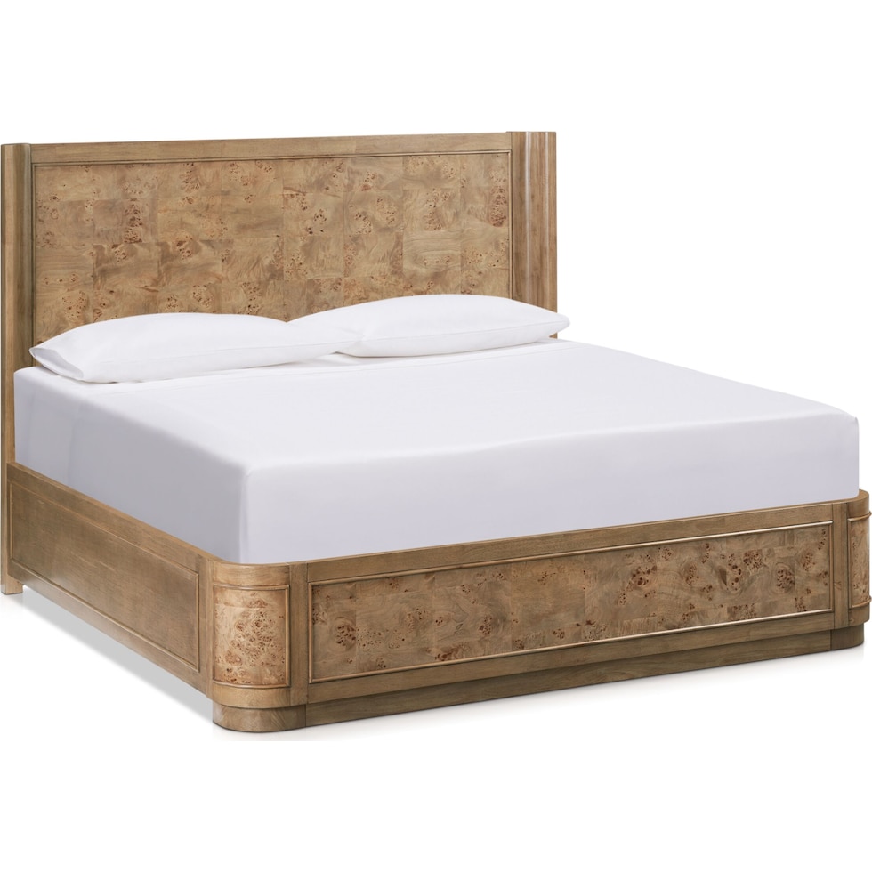 milan bedroom light brown king bed   