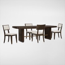 milan dining dark brown  pc dining room web   