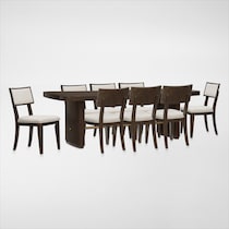 milan dining dark brown  pc dining room web   