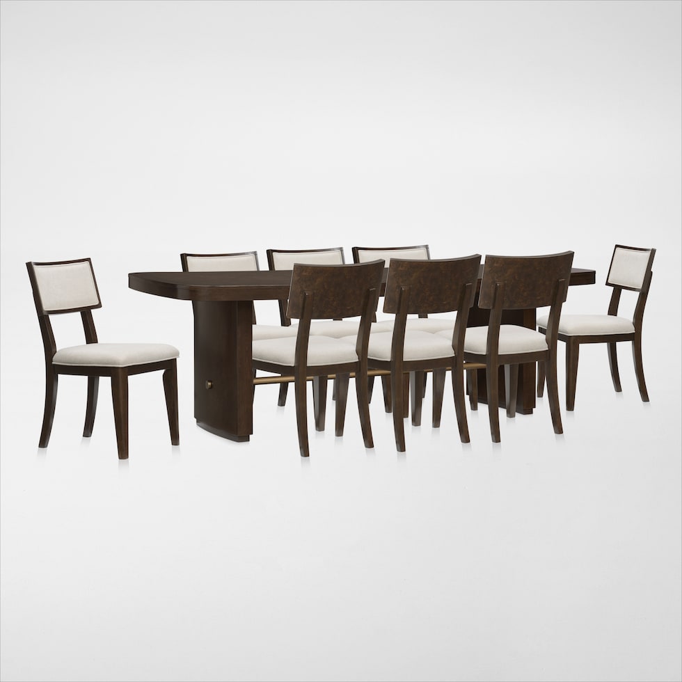 milan dining dark brown  pc dining room web   
