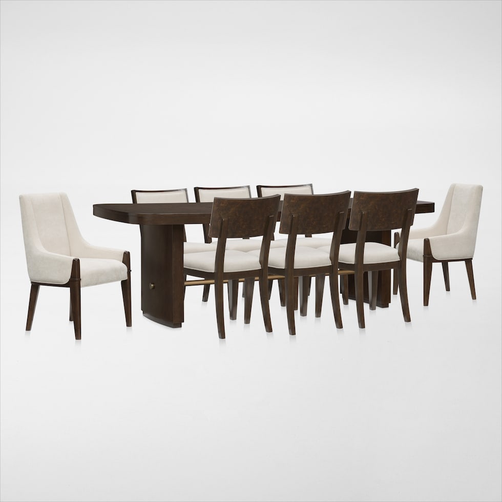 milan dining dark brown  pc dining room web   