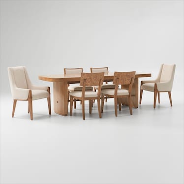 Milan Dining Table, 4 Side Chairs and 2 Host Chairs