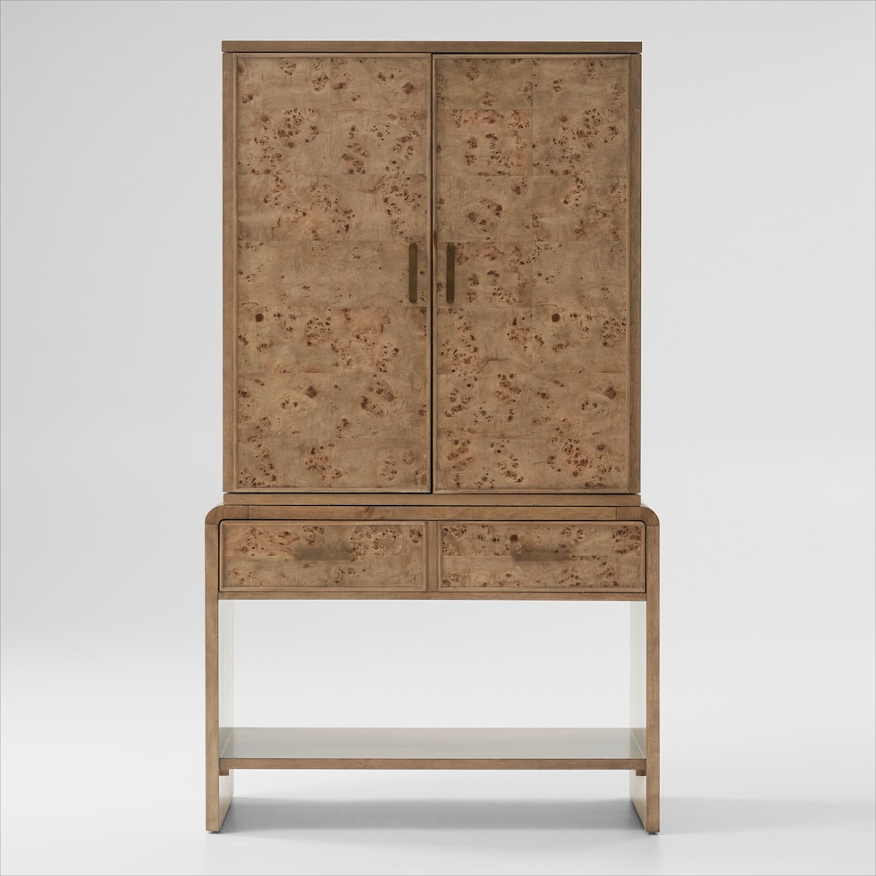 milan dining light brown bar cabinet   