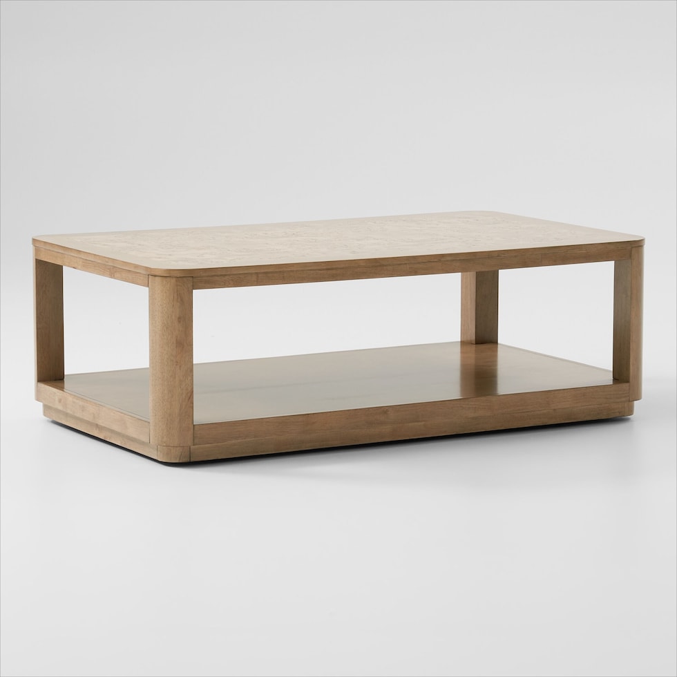 milan occasional light brown coffee table   