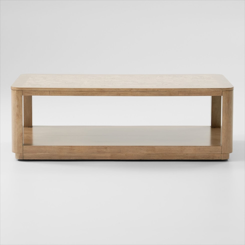 milan occasional light brown coffee table   