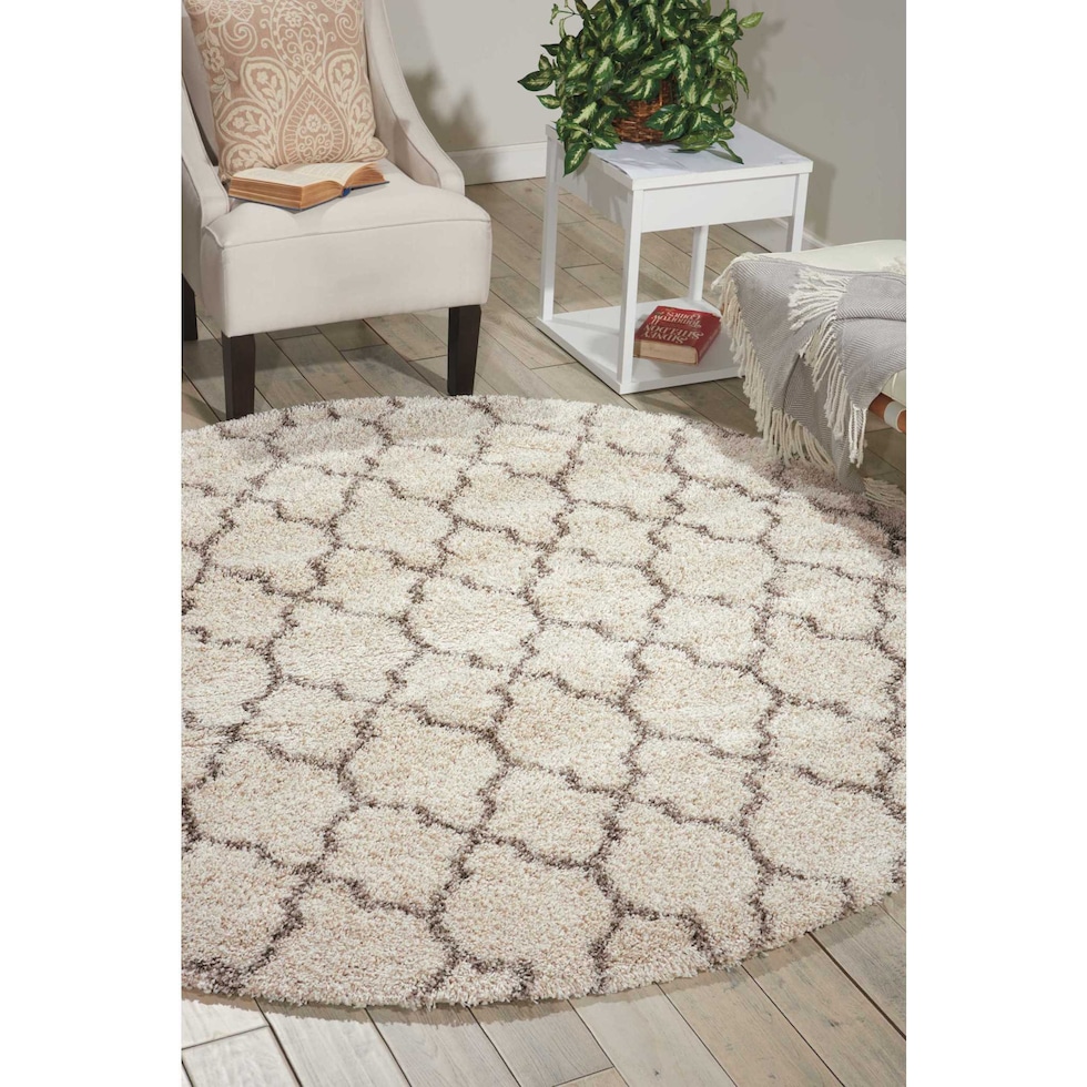 milano white area rug  round   