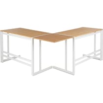 miles white and brown l shaped desk   