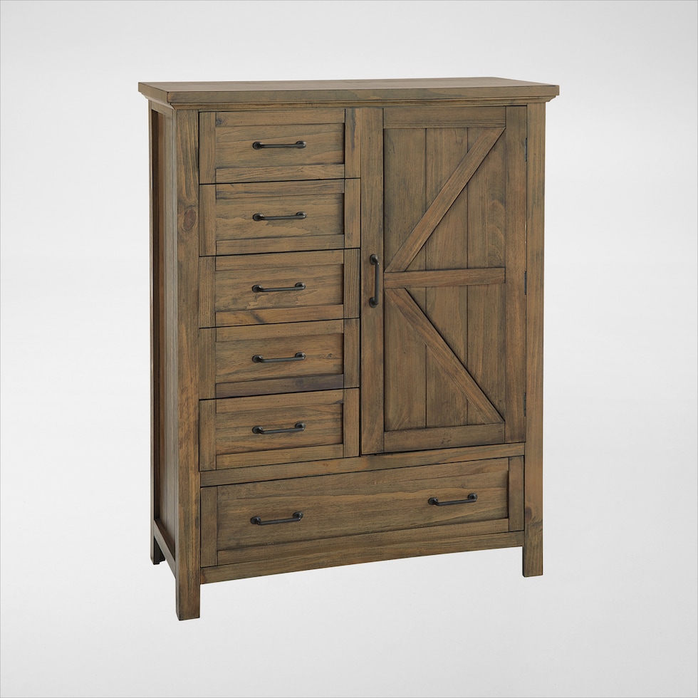 miley dark brown door chest   