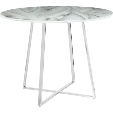 Miller Round Dining Table - White/Marble