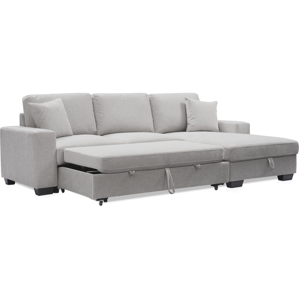 milo gray sleeper sectional   