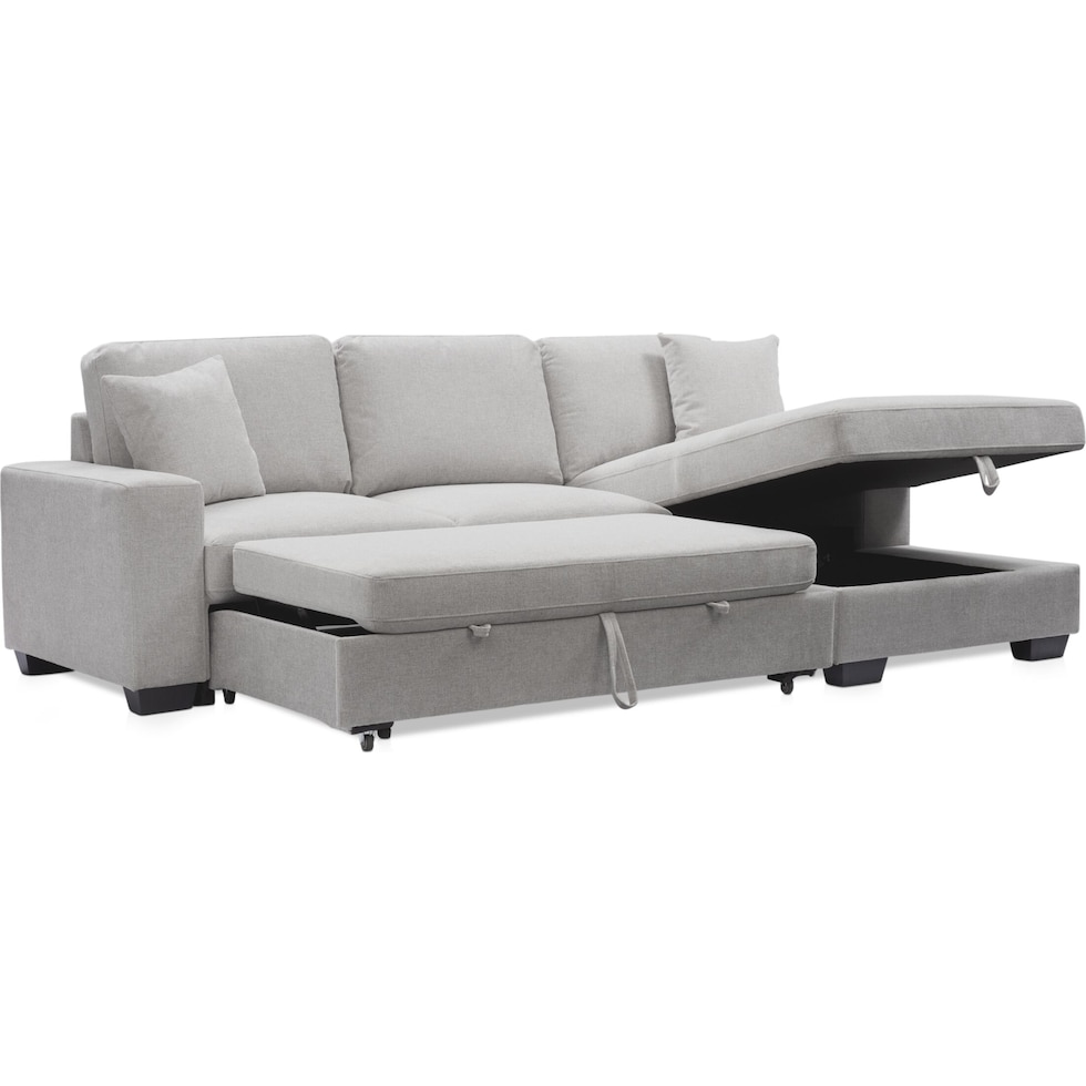 milo gray sleeper sectional   