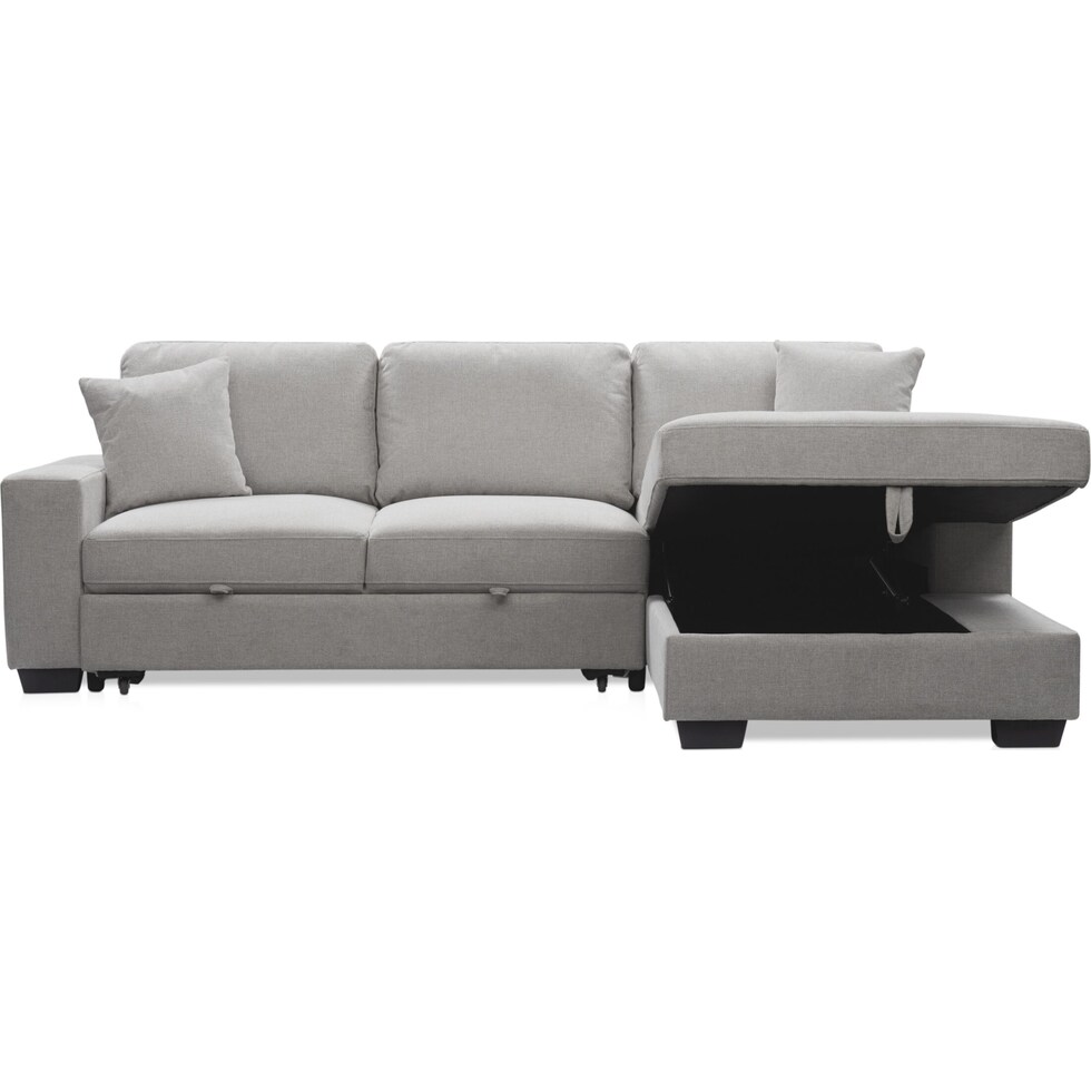 milo gray sleeper sectional   