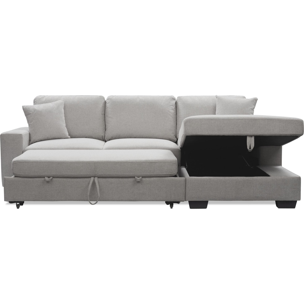 milo gray sleeper sectional   