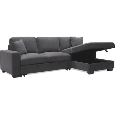 Milo 2-Piece Sleeper Sectional with Right-Facing Chaise - Charcoal